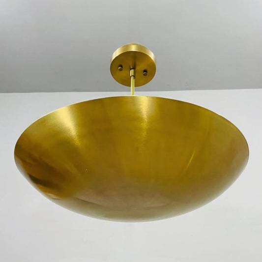 Dome Shape Mid Century Modern Brass Sputnik Rey Chandelier, Handcrafted Semi Flush Mount Ceiling Light Fixture Custom 6 Light Wall Lamp