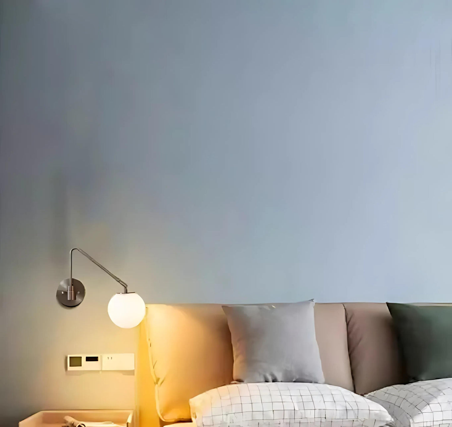 Single Glass Globe Brass Wall Sconce, Handcrafted Minimalist Style Articulating Bedside Wall Lamp, Classic Designed Glass Globe Wall Light