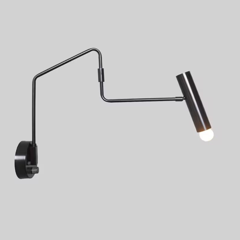 Adjustable Swivel Reading Light Wall Sconce, Contemporary Industrial Design Handcrafted Custom Wall Lamp, Mid Century Modern Brass Light