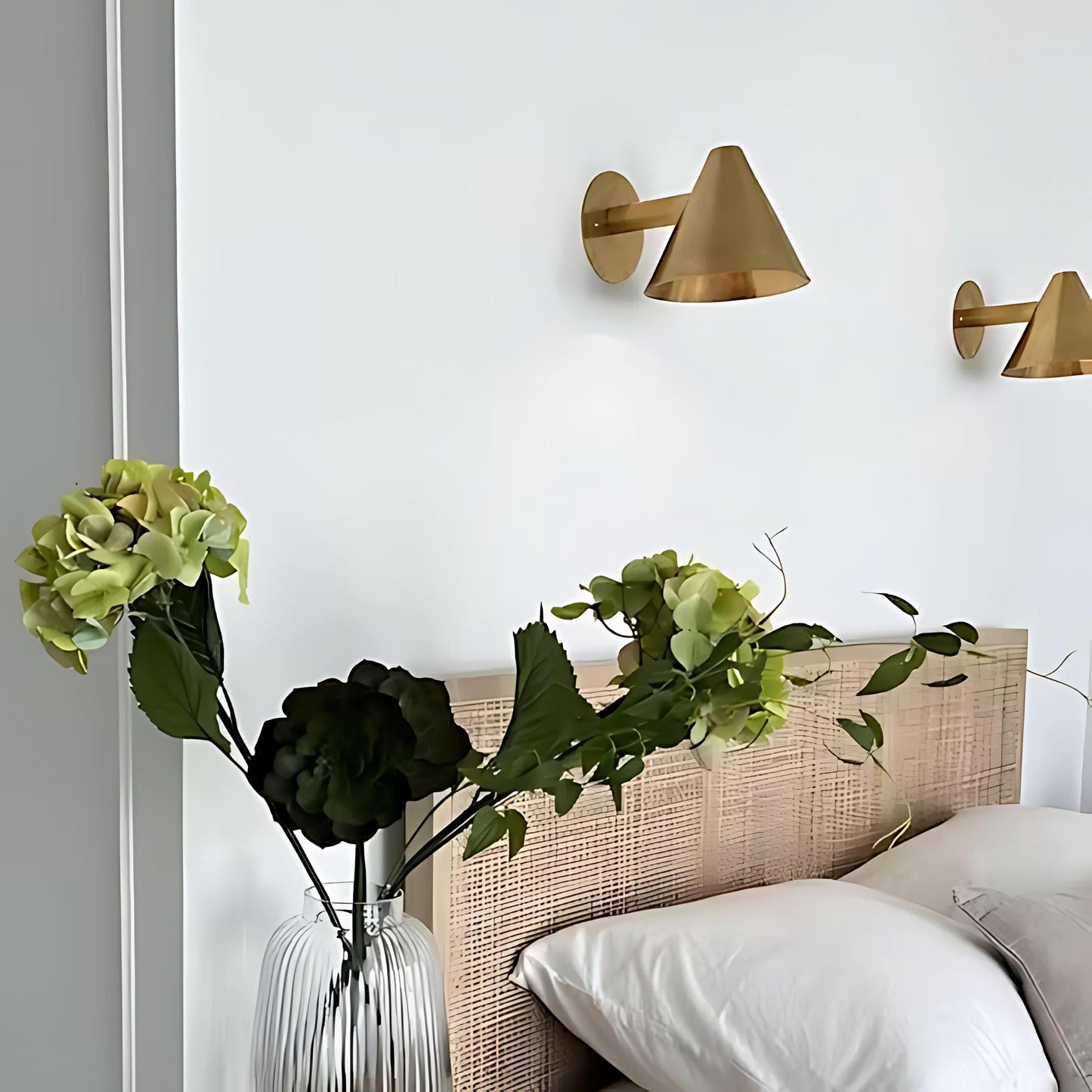 Conical Shape Brass Pivot Wall Sconce, Mid Century Modern Handcrafted Raw Brass Industrial Style Wall Light Lamp