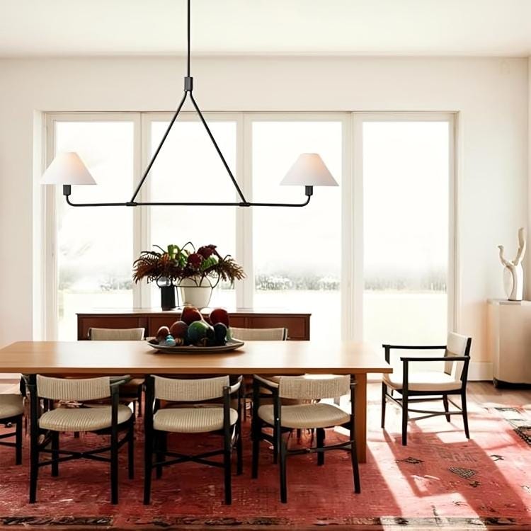 Double Linen Shade Kitchen Island Modern Pendant Light, Ceiling Pendant Light Hanging Light Fixture, Home Decor Custom Brass Ceiling Light