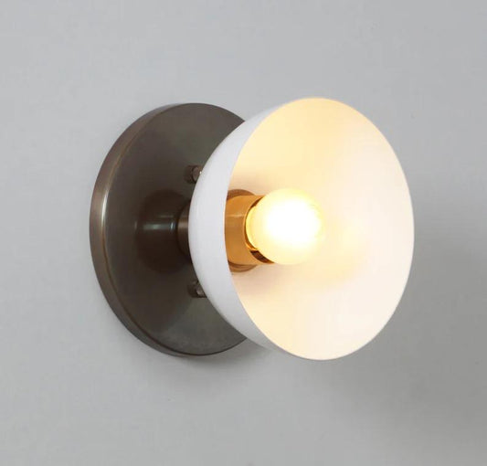 Single Shade Brass Wall Lamp, Mid-Century Modern Wall Sconce, Vintage Style Wall Light, Minimalist Industrial Light Fixture For Home Decor