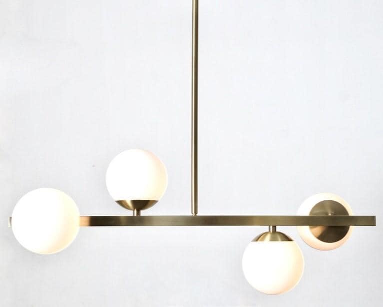 Minimalist Modern Linear Ceiling Pendant Light Fixture Handcrafted Contemporary 4 Globe Brass Chandelier Kitchen Island Dining Hallway Light