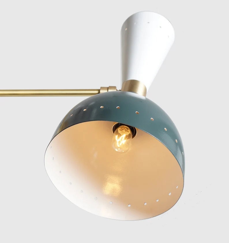 Mid Century Modern Diabolo Wall Sconce, Handcrafted Brass Stilnovo Style Inspired Modern Wall Light, Adjustable Bedside Reading Lamp