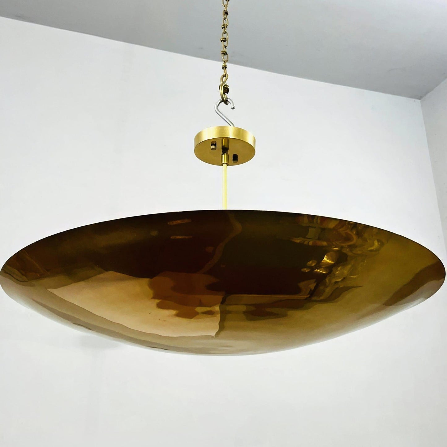 Dome Shape Mid Century Modern Brass Sputnik Rey Chandelier, Handcrafted Semi Flush Mount Ceiling Light Fixture Custom 6 Light Wall Lamp