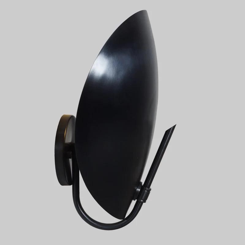 Brass Curved Petal Shade Wall Lamp, Mid Century Modern Turtle Wall Sconce, Antique Vintage Style Wall Light, Industrial Style Light Fixture