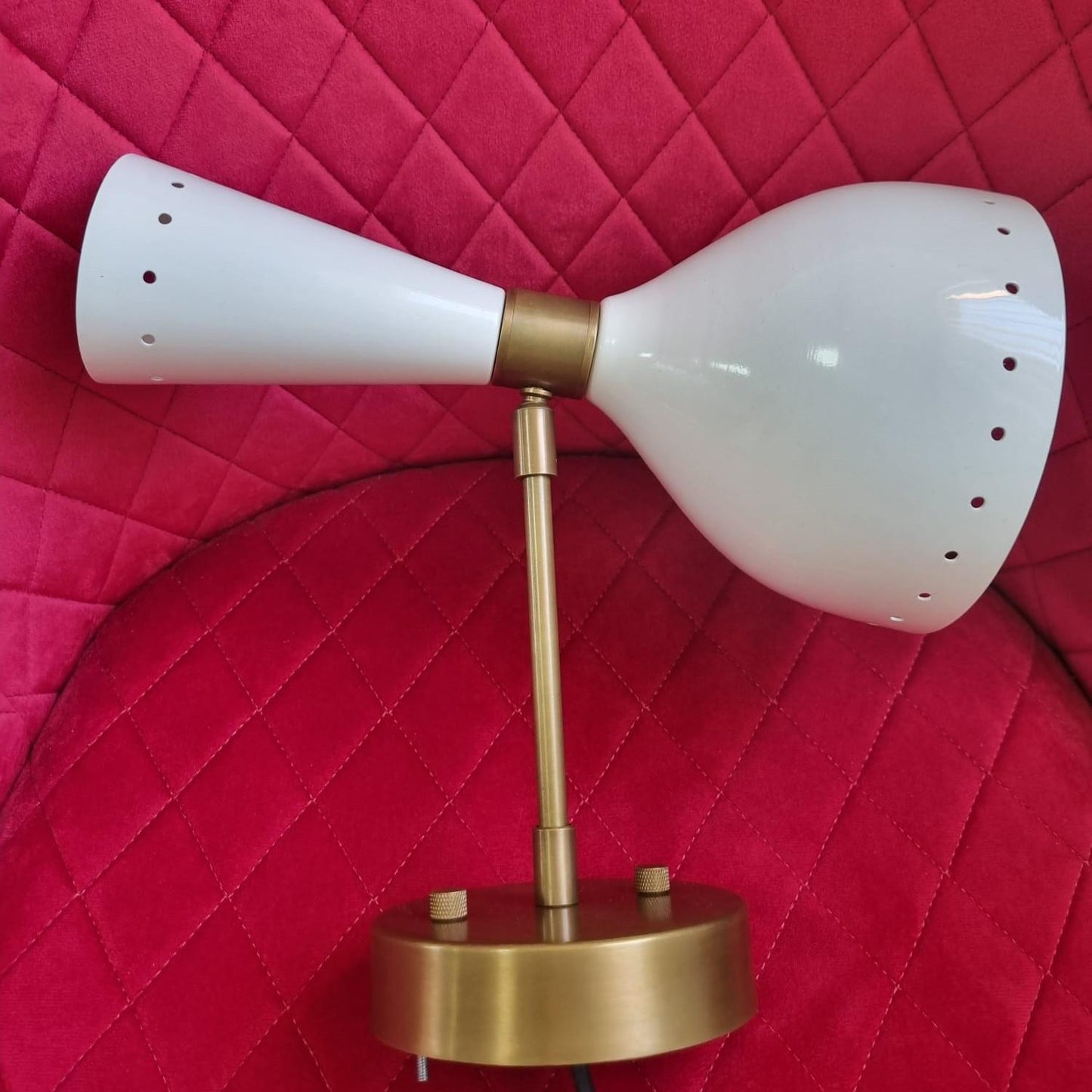 Mid Century Modern Diabolo Wall Sconce, Handcrafted Brass Stilnovo Style Inspired Modern Wall Light, Adjustable Bedside Reading Lamp