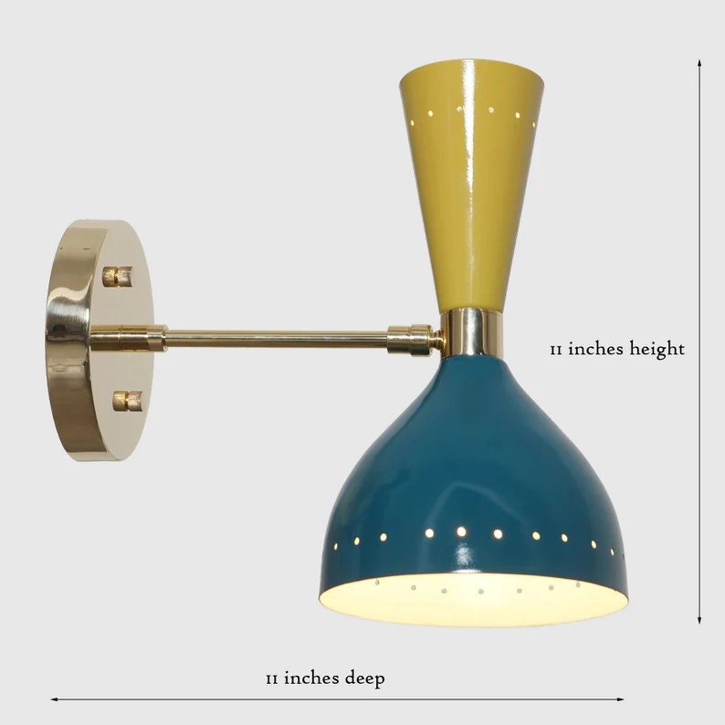 Mid Century Modern Diabolo Wall Sconce, Handcrafted Brass Stilnovo Style Inspired Modern Wall Light, Adjustable Bedside Reading Lamp