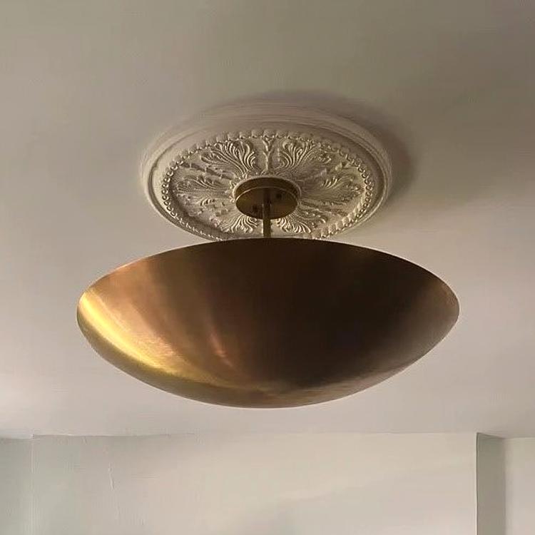 Dome Shape Mid Century Modern Brass Sputnik Rey Chandelier, Handcrafted Semi Flush Mount Ceiling Light Fixture Custom 6 Light Wall Lamp