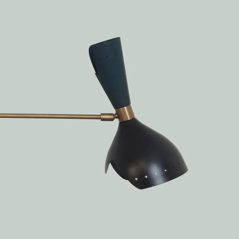 Mid Century Modern 3 Arm 6 Light Italian Style Sputnik Chandelier, Handcrafted Brass Chandelier, Contemporary Ceiling Pendant Light Fixture