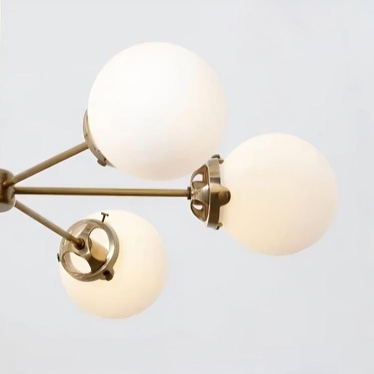 Gorgeous 8 Light Bubble Glass Globe Mid Century Sputnik Brass Chandelier, Modern Handcrafted Ceiling Bubble Light Pendant Light Fixture