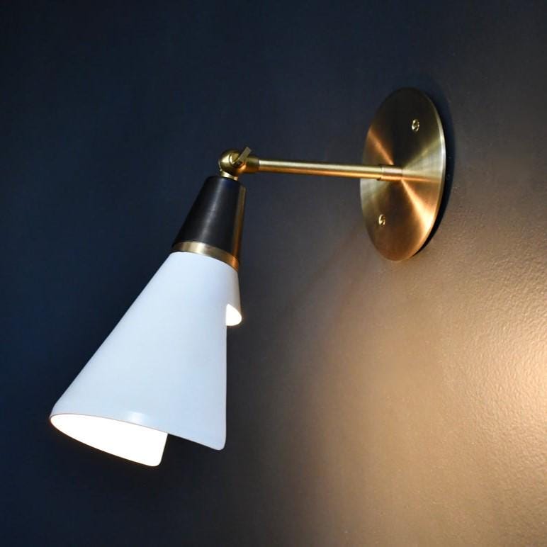 Stilnovo Style Adjustable Pivot Wall Lamp, Mid-Century Modern Brass Wall Sconce, Handmade Industrial Design Reading Wall Light Fixture