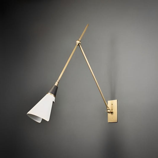 Articulated Adjustable Stilnovo Style Wall Lamp, Mid-Century Modern Alska Brass Wall Sconce, Handmade Industrial Design Reading Wall Light