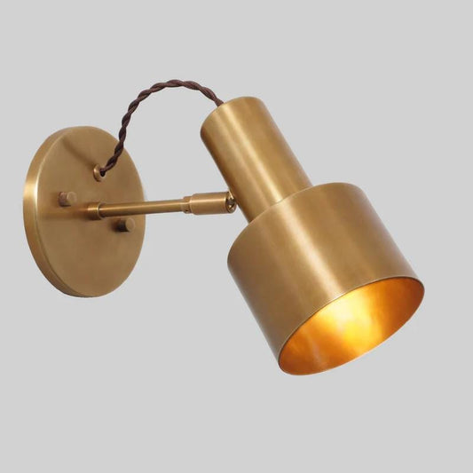 Mid Century Modern Brass Wall Sconce, Minimalist Adjustable Articulate Industrial Task Light, Handmade Vintage Inspired Bedside Accent Lamp