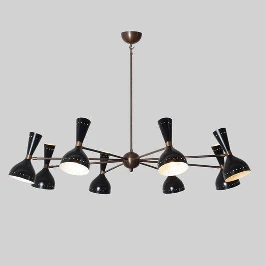 Stilnovo Style Diabolo Sputnik Chandelier 8 Arm 16 Light, Mid Century Modern Italian Style Ceiling Light Fixture Kitchen Dining Room Hallway