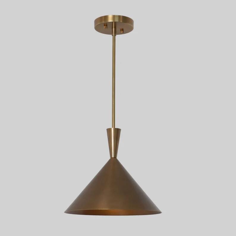 Mid Century Design Brass Pendant Light Fixture Ceiling Chandelier, Handcrafted Customizable Lighting Kitchen Hallway Dinning Office Bedroom