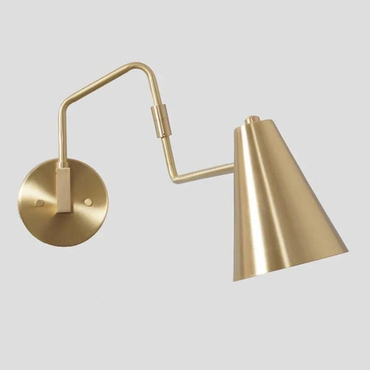 Adjustable Single Arm Mid-Century Modern Brass Stilnovo Style Wall Sconce Lamp, Antique Look, Industrial Design, Luxury Light, Reading Lamp