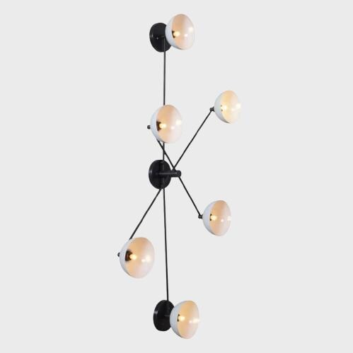 6 Light Half Dome Shade Mid Century Modern Brass Sputnik Chandelier Ceiling Flush Mount Light Fixture Wall Lamp Handcrafted Chandelier