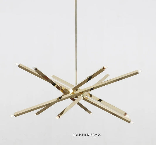 Large 12 Light Spiral Pendant Contemporary Style Chandelier, Handcrafted Modern Brass Sputnik Chandelier Light Fixture