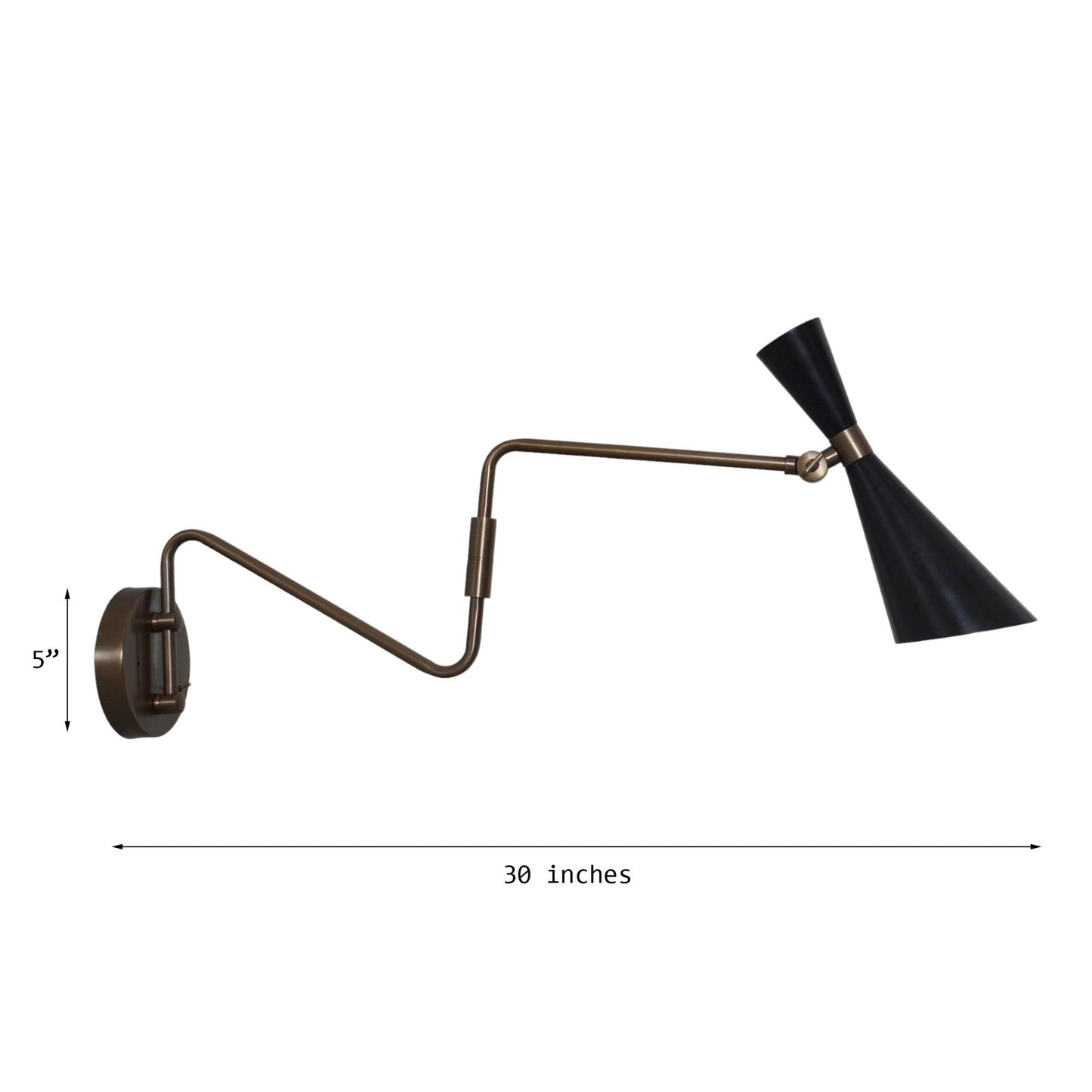 Stilnovo Style Swing Arm Wall Sconce, Mid Century Modern Brass Italian Wall Light, Handmade Single Light Adjustable Bedside Reading Lamp