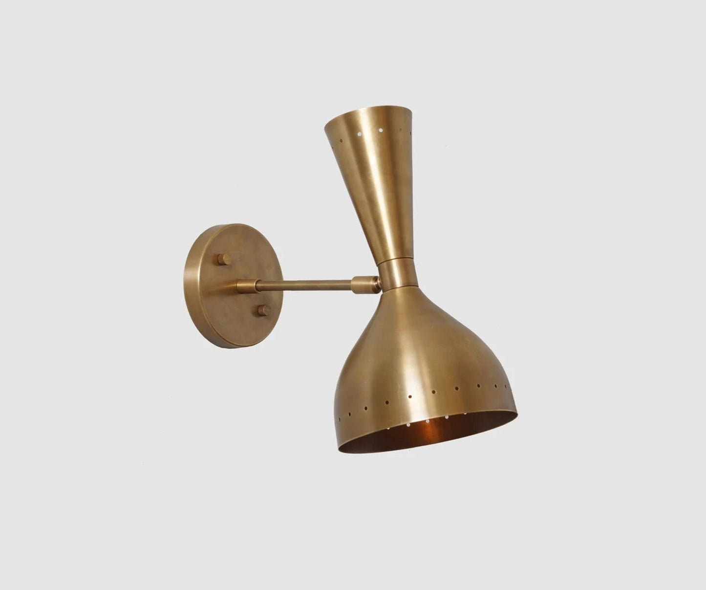 Mid Century Modern Diabolo Wall Sconce, Handcrafted Raw Brass Stilnovo Style Wall Light Lamp, Adjustable Bedside Reading Light
